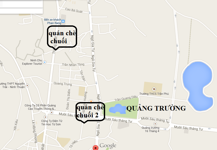 hướng dẫn vị trí món chè chuối ở phan rang ninh thuận